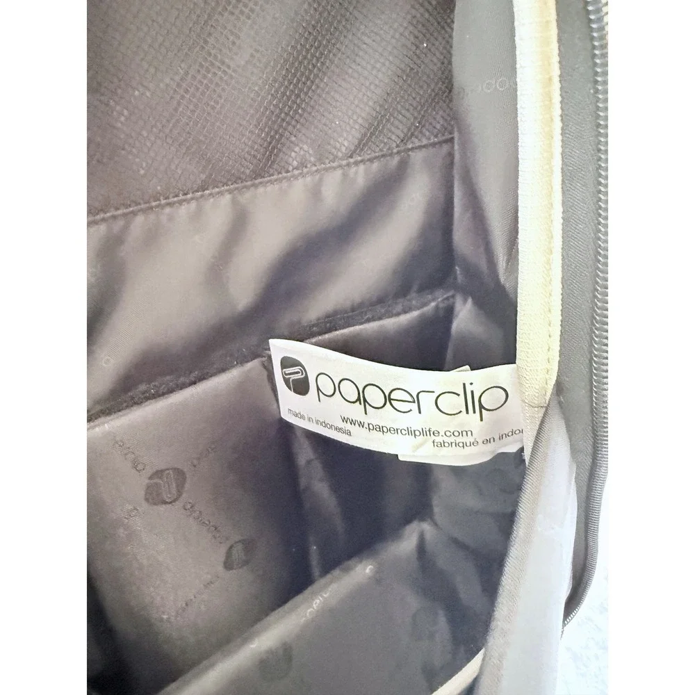 Paperclip Willow Diaper‎ Bag Backpack Cream Black Quilted with Changing Station